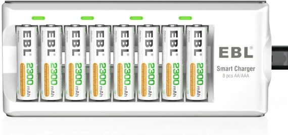 EBL Smart Charger w/ 8 Double AA Batteries